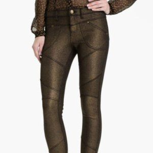 Free People Metallic Moto Skinny Pants